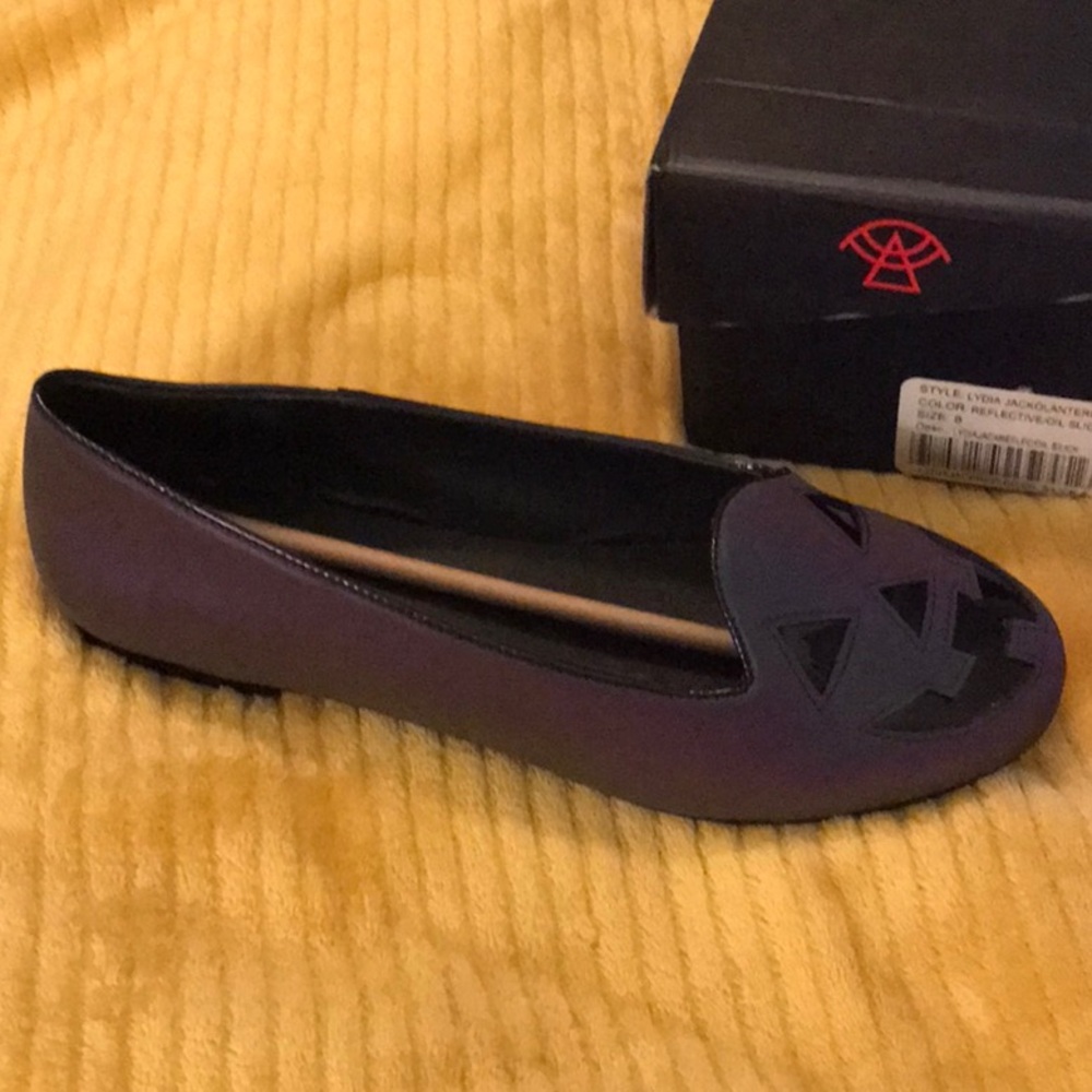 Purple Suede Flats Slip-On Loafers